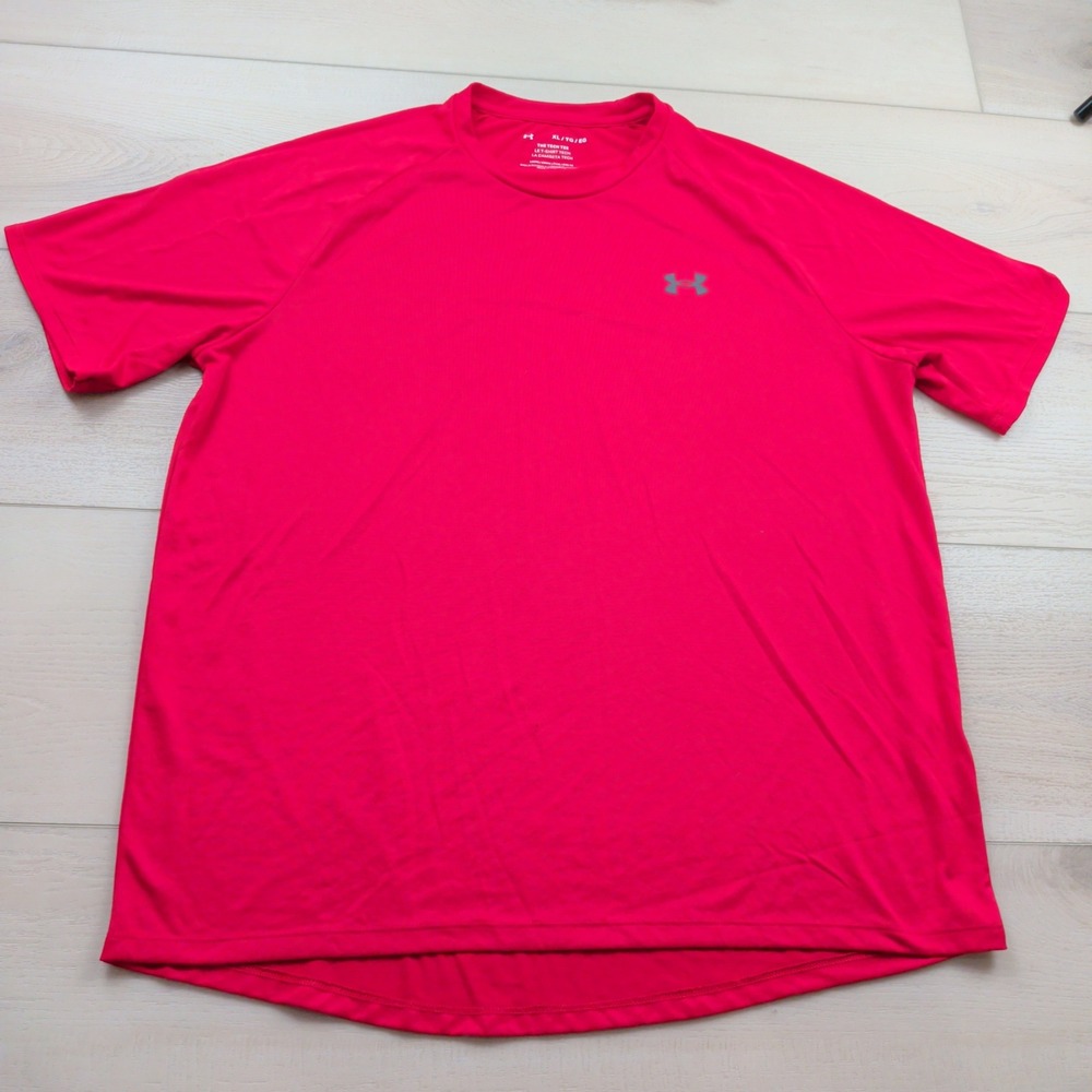 Under Armour Mens Tech Tee Red Short Sleeve Training Shirt XL 1326413-600